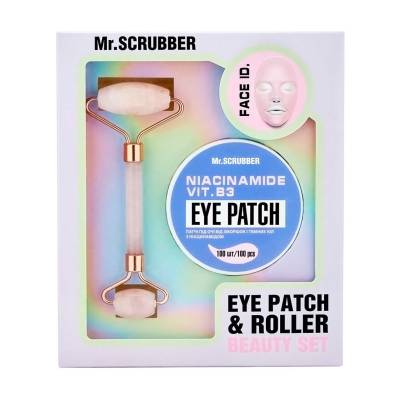 Podrobnoe foto подарунковий набір mr. scrubber niacinamide vit. b3 eye patch&roller (патчі для шкіри навколо очей, 100 шт + ролер для масажу обличчя)