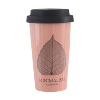 Podrobnoe foto чашка limited edition minimalism із силіконовою кришкою, коралова, 400 мл (htk-027)