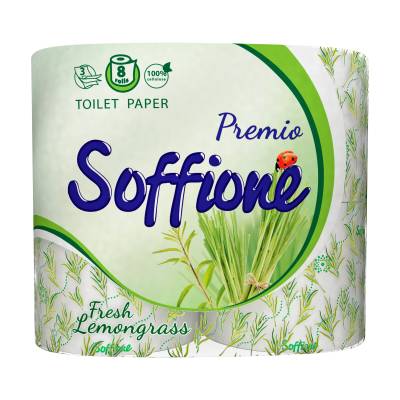 Podrobnoe foto туалетний папір soffione fresh lemongrass зелений, 8 шт