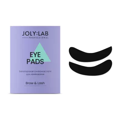 Podrobnoe foto багаторазові силіконові патчі для ламінування вій joly:lab brow & lash eye pads, 1 пара