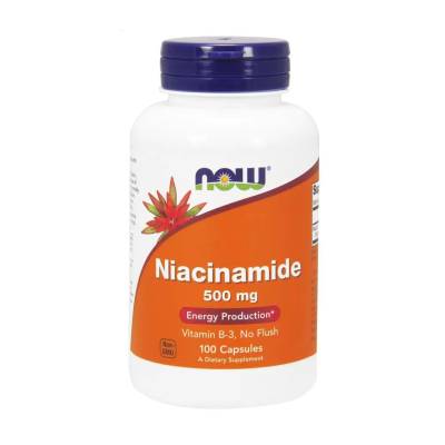 Podrobnoe foto харчова добавка в капсулах now foods niacinamide ніацинамід, 500 мг, 100 шт