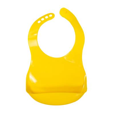 Podrobnoe foto слинявчик пластиковий lindo ф 932 з кишенею на застібці, жовтий