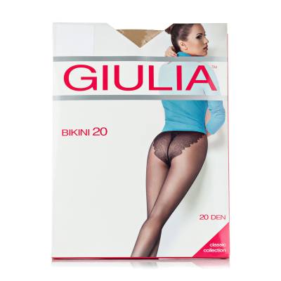 Podrobnoe foto колготки жіночі giulia bikini з ажурними трусиками, 20 den, cappuccino, розмір 5