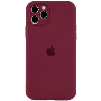 Podrobnoe foto чохол silicone case full camera protective (аа) для apple iphone 12 pro (бордовий / plum)