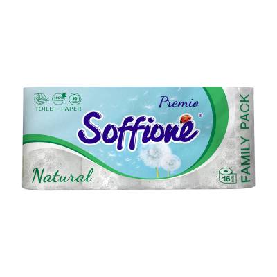 Podrobnoe foto туалетний папір soffione natural family pack білий, 16 шт