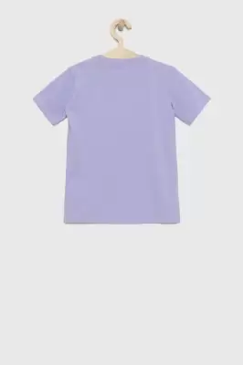 Podrobnoe foto дитяча футболка guess колір фіолетовий з аплікацією