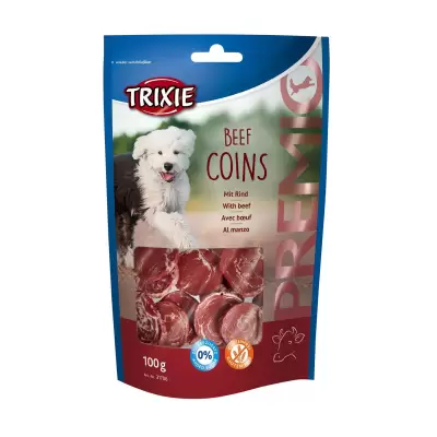 Podrobnoe foto ласощі для собак trixie beef coins з яловичиною, 100 г