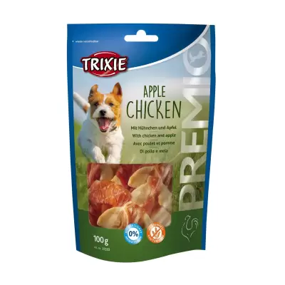 Podrobnoe foto ласощі для собак trixie premio apple chicken з куркою та яблуком, 100 г