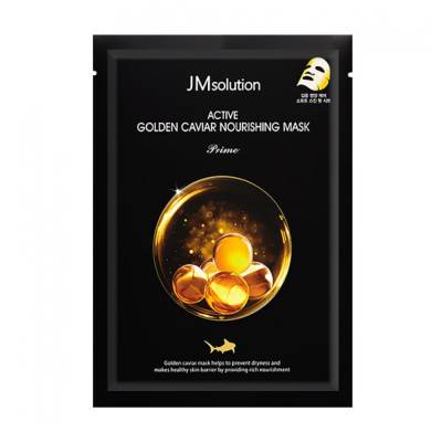 Podrobnoe foto тканинна маска для обличчя jmsolution active golden caviar nourishing mask prime з золотом та ікрою, 30 мл