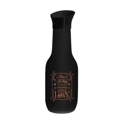Podrobnoe foto скляна пляшка для води herevin black mat, 1 л (111653-120)
