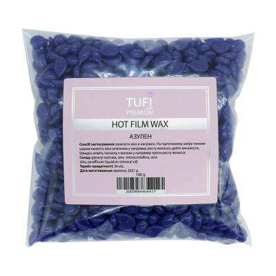 Podrobnoe foto гарячий полімерний віск у гранулах tufi profi premium hot film wax азулен, 100 г
