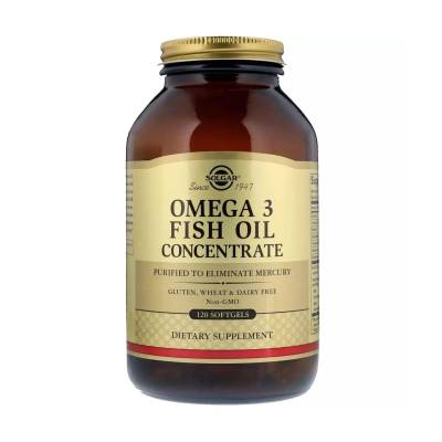 Podrobnoe foto харчова добавка жирні кислоти solgar omega-3 fish oil concentate риб'ячий жир 2000 мг, 120 шт