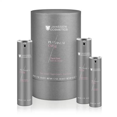 Podrobnoe foto набір для догляду за обличчям janssen cosmetics platinum face care set (денний крем, 50 мл + нічний крем, 50 мл + крем для шкіри навколо очей, 15 мл)